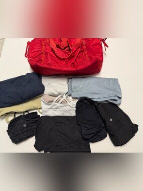 Lululemon Activewear Bundle 10 Pieces Tops Bras Bag Mixed Sizes Flawed